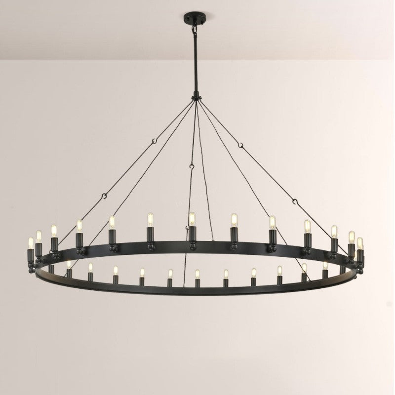 Camilo Vintage Candelabra Round Chandelier 63''D
