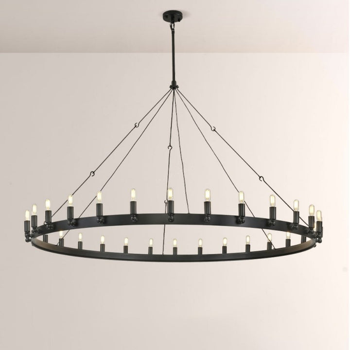 Camilo Vintage Candelabra Round Chandelier 63''D