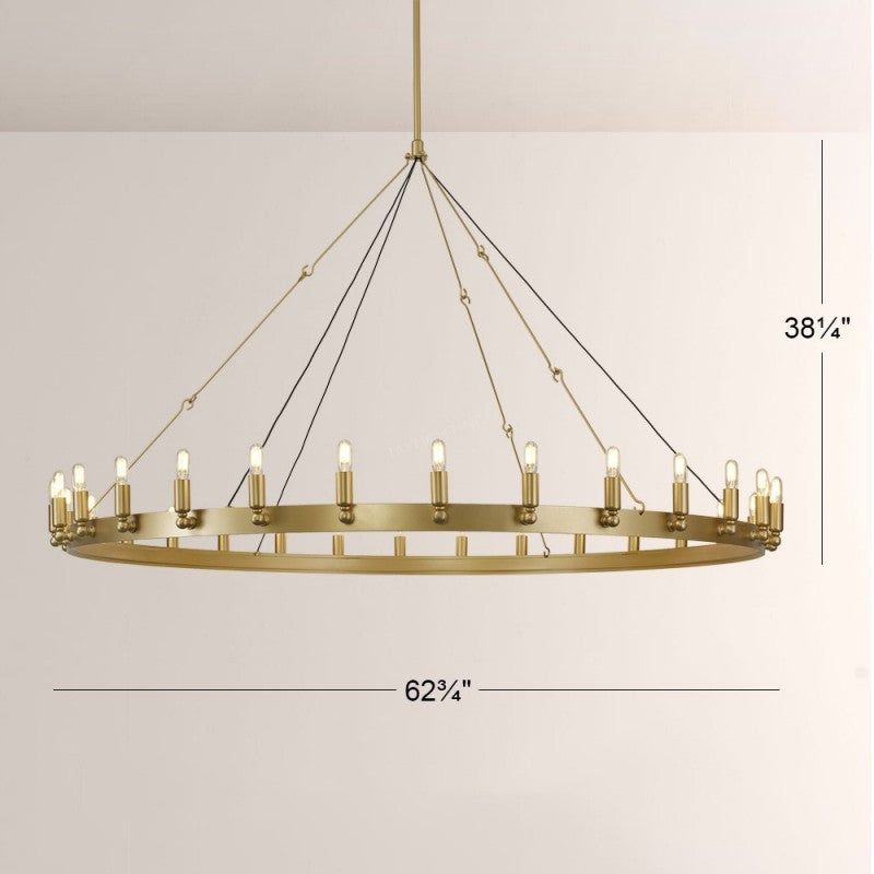 Camilo Vintage Candelabra Round Chandelier 63''D