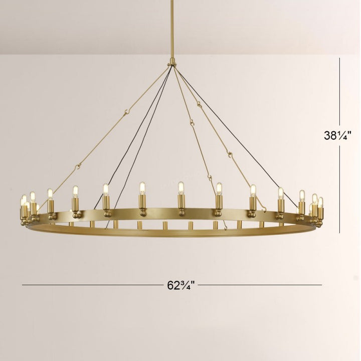 Camilo Vintage Candelabra Round Chandelier 63''D
