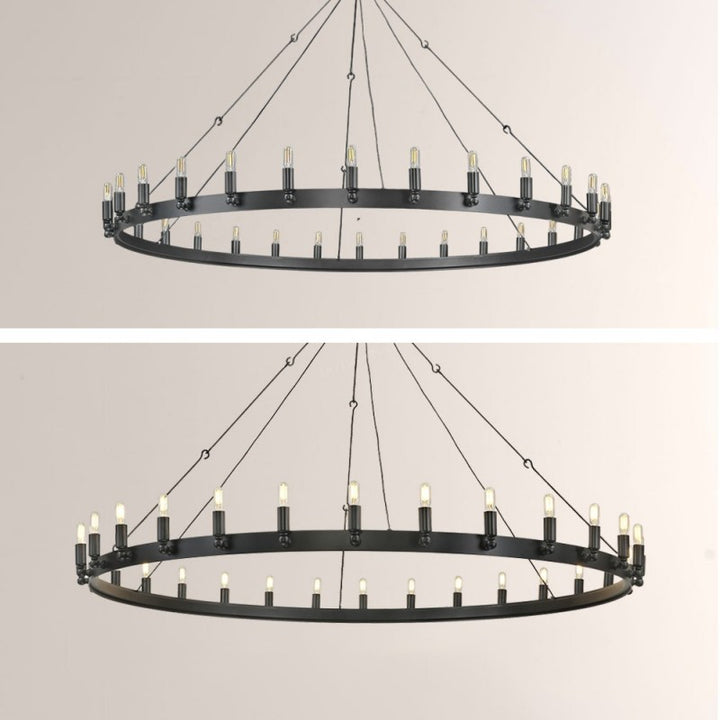 Camilo Vintage Candelabra Round Chandelier 63''D
