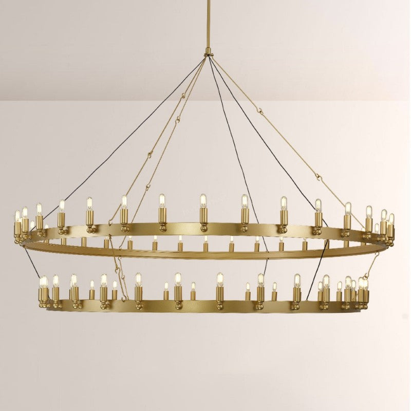 Camilo Vintage Candelabra 2-Tier Round Chandelier 73''D