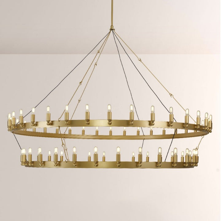 Camilo Vintage Candelabra 2-Tier Round Chandelier 73''D