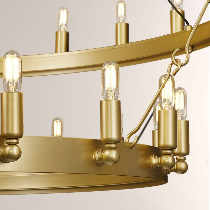 Camilo Vintage Candelabra 2-Tier Round Chandelier 73''D