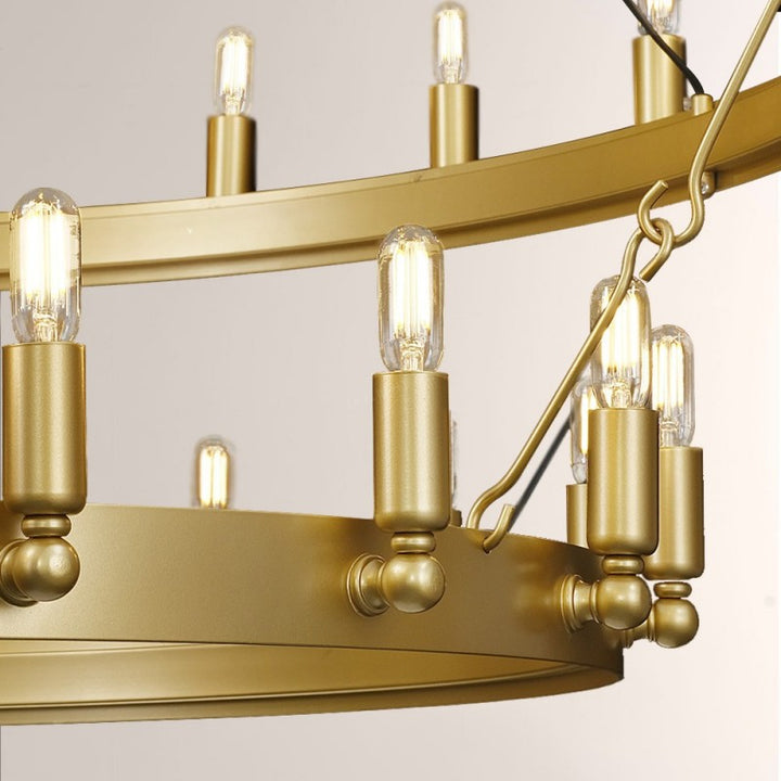 Camilo Vintage Candelabra 2-Tier Round Chandelier 73''D