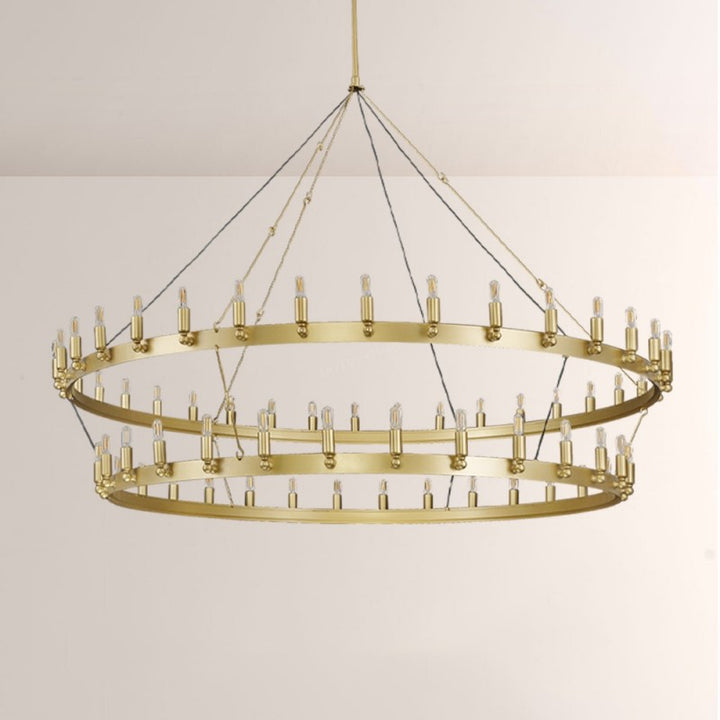 Camilo Vintage Candelabra 2-Tier Round Chandelier 73''D