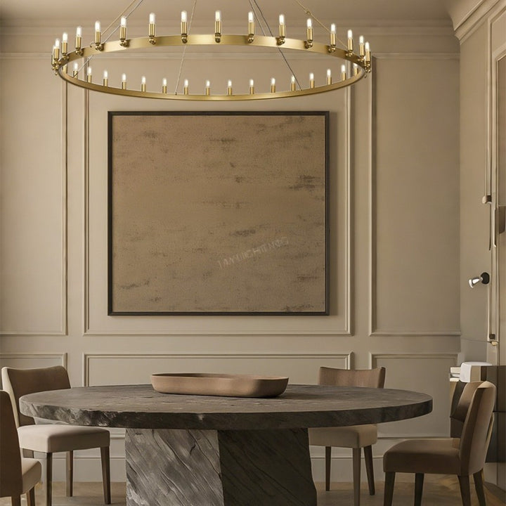 Camilo Vintage Candelabra Round Chandelier 73''D