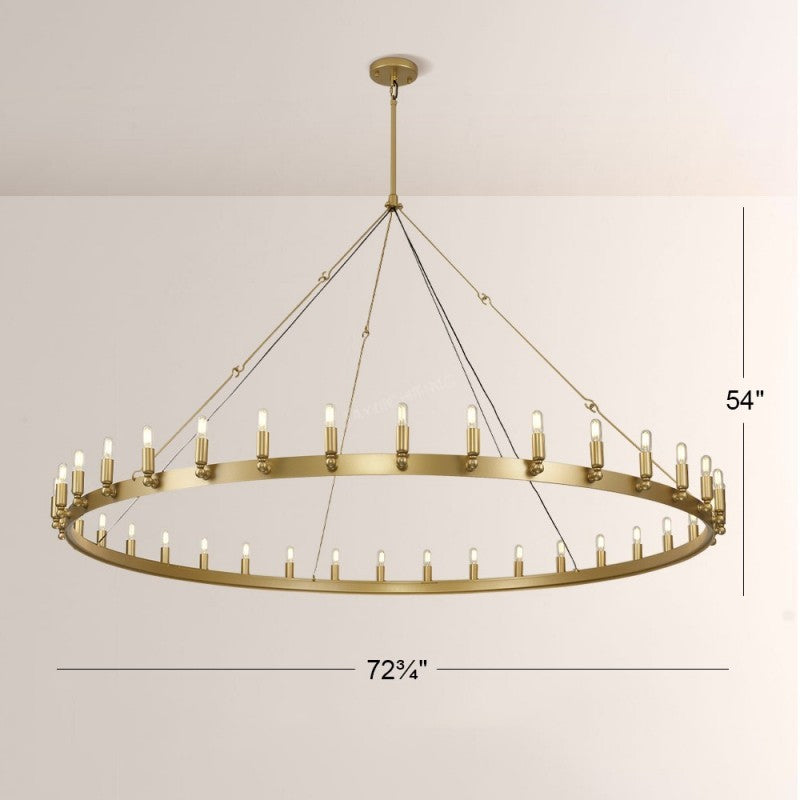 Camilo Vintage Candelabra Round Chandelier 73''D