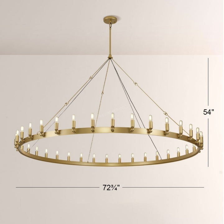 Camilo Vintage Candelabra Round Chandelier 73''D