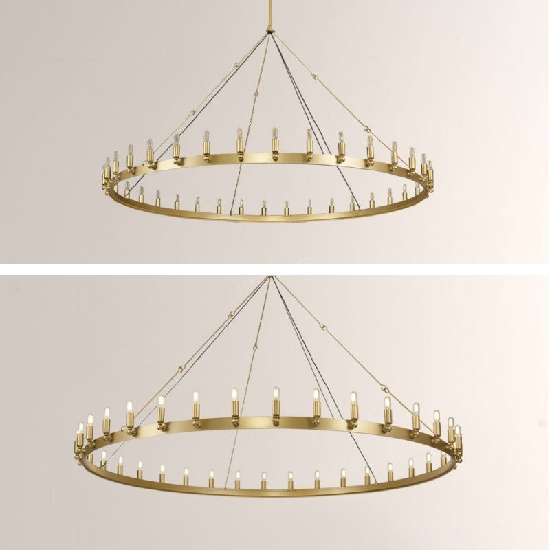 Camilo Vintage Candelabra Round Chandelier 73''D