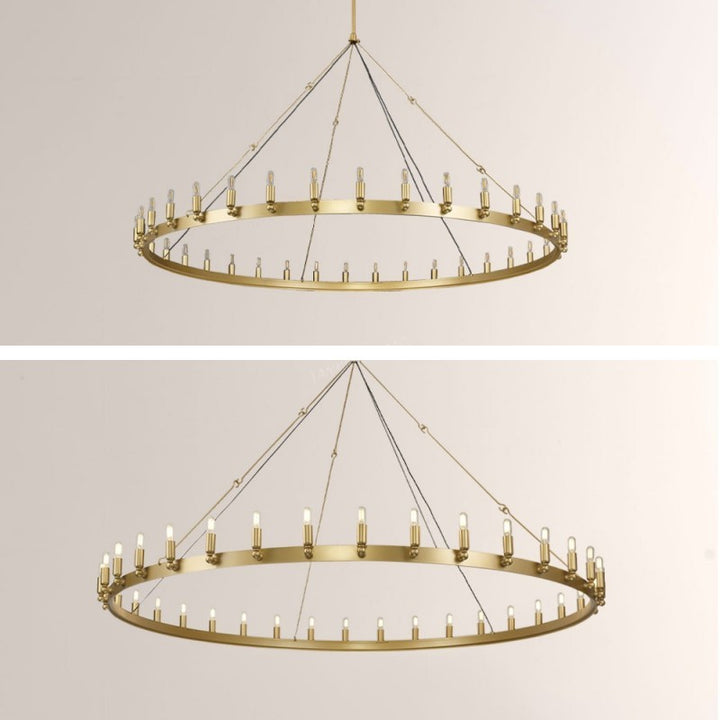 Camilo Vintage Candelabra Round Chandelier 73''D