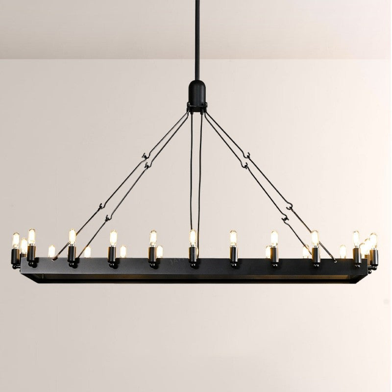 Camilo Vintage Filament Rectangle Chandelier 52‘’L