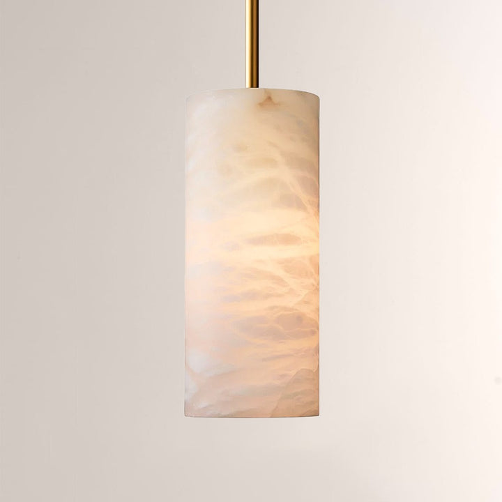 Celeste Hand-Carved Alabaster Cylinder Pendant
