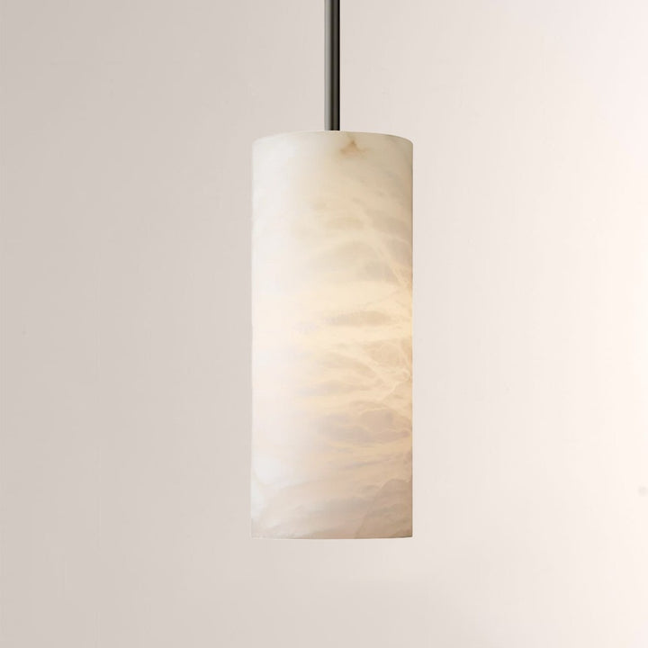 Celeste Hand-Carved Alabaster Cylinder Pendant