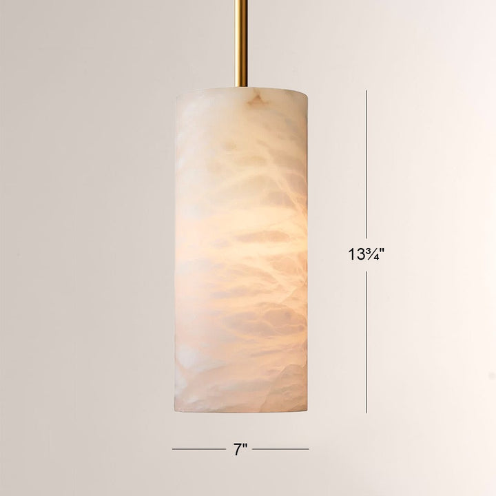 Celeste Hand-Carved Alabaster Cylinder Pendant
