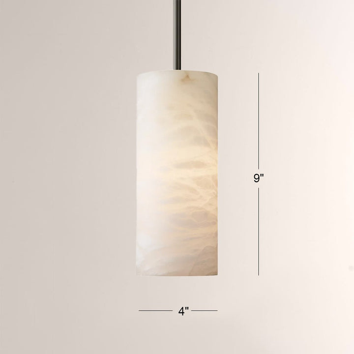 Celeste Hand-Carved Alabaster Cylinder Pendant