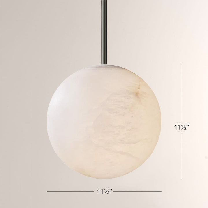 Celeste Hand-Carved Alabaster Globe Pendant