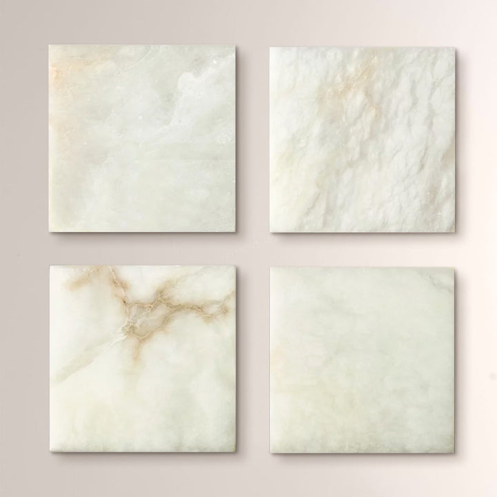 Celeste Hand-Carved Alabaster Wall Sconce