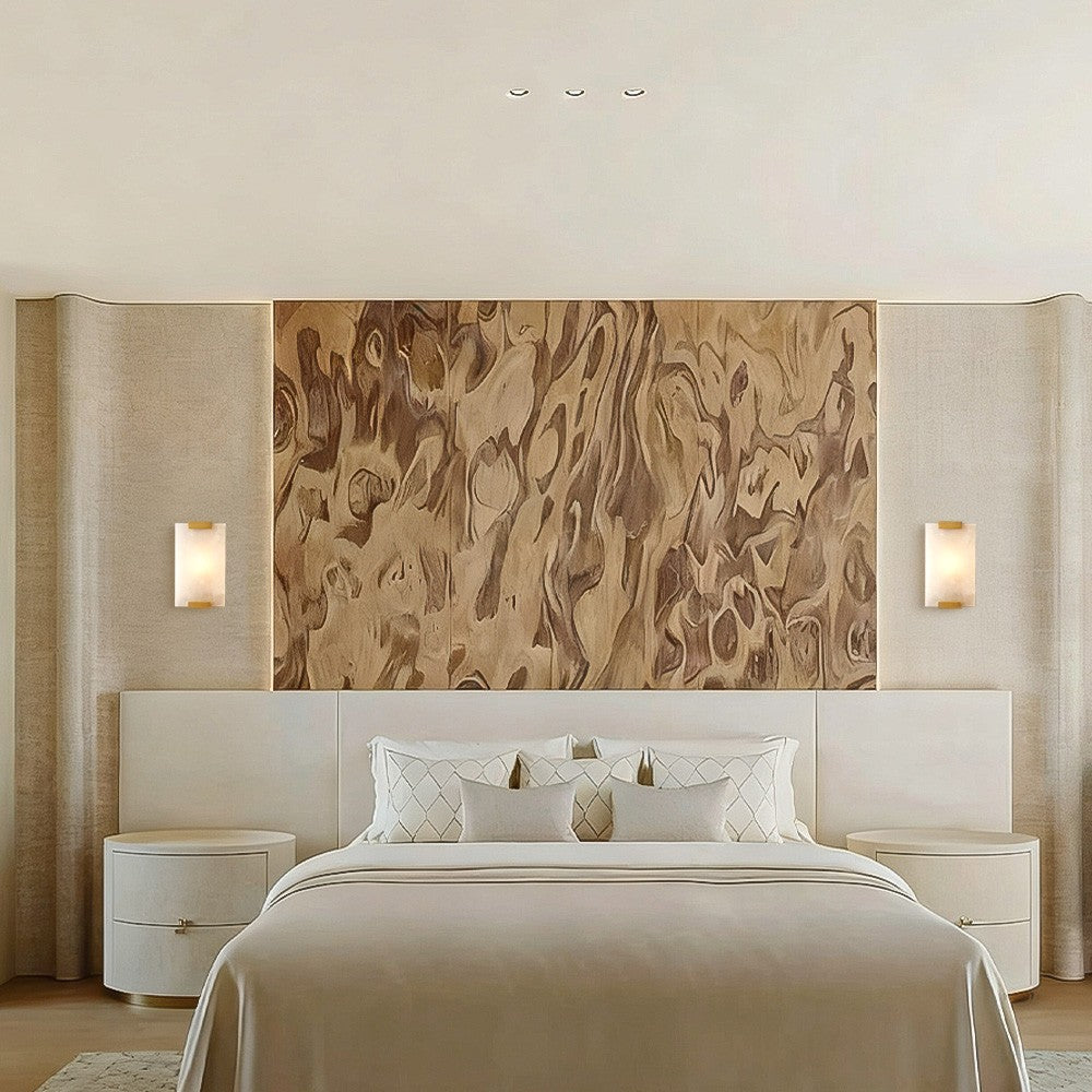 Celeste Hand-Carved Alabaster Wall Sconce