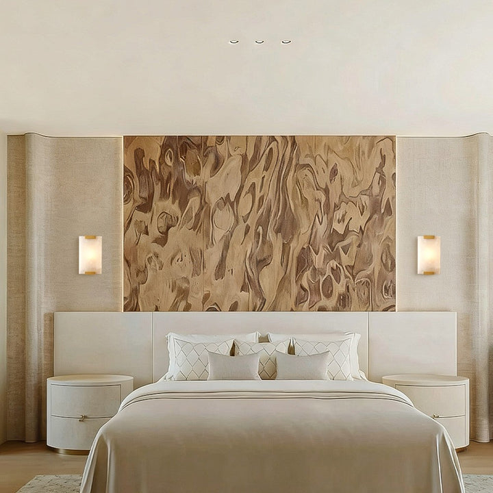 Celeste Hand-Carved Alabaster Wall Sconce