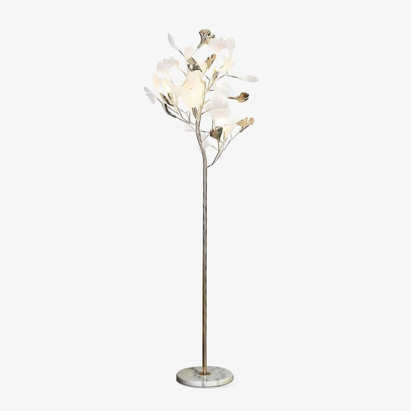 Ceramic Ginkgo Leaf Floor Lamp
