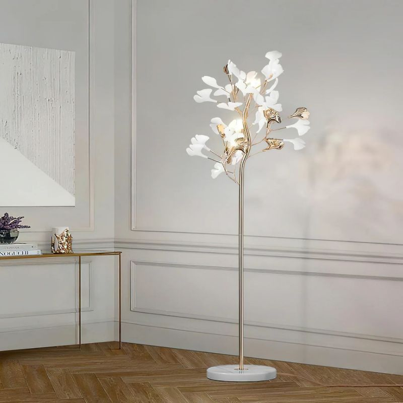 Ceramic Ginkgo Leaf Floor Lamp