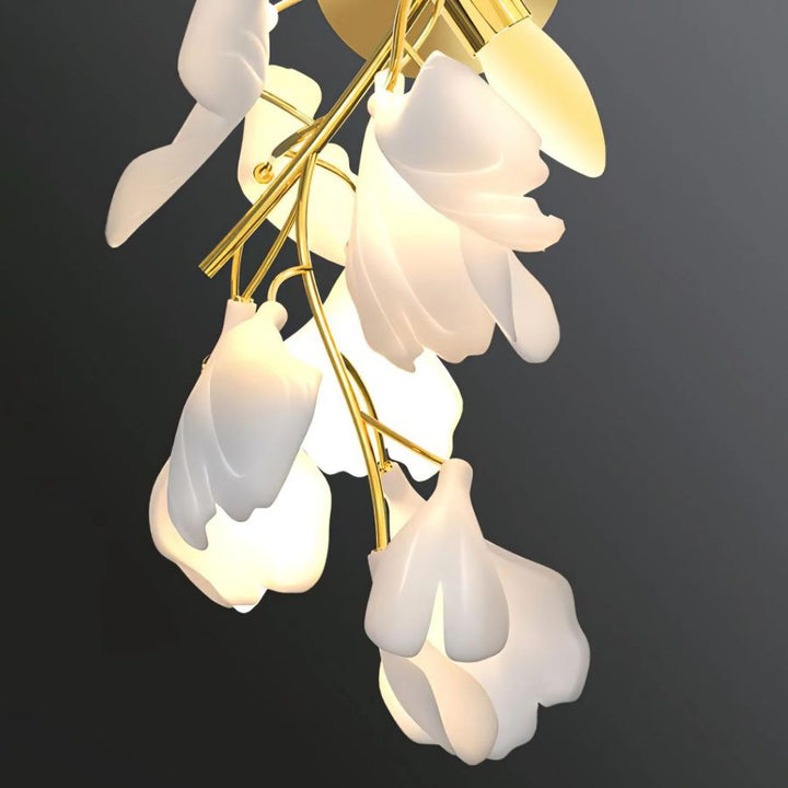 Ceramic Ginkgo Leaf Wall Lamp