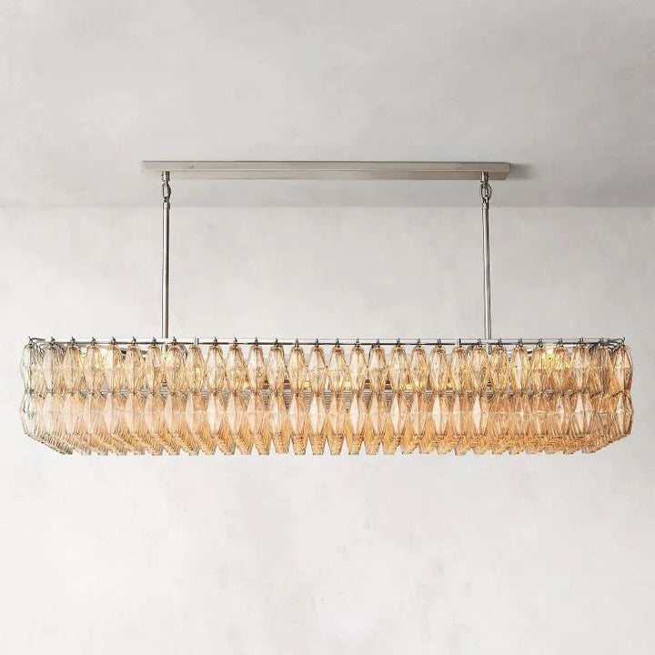 Chiana Clear Glass Rectangular Chandelier 74"