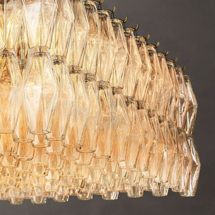 Chiana Clear Glass Rectangular Chandelier 74"