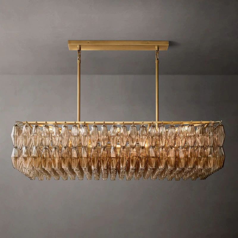 Chiana Glass Rectangular Chandelier 54"