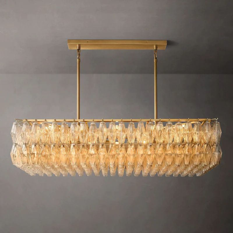 Chiana Glass Rectangular Chandelier 54"