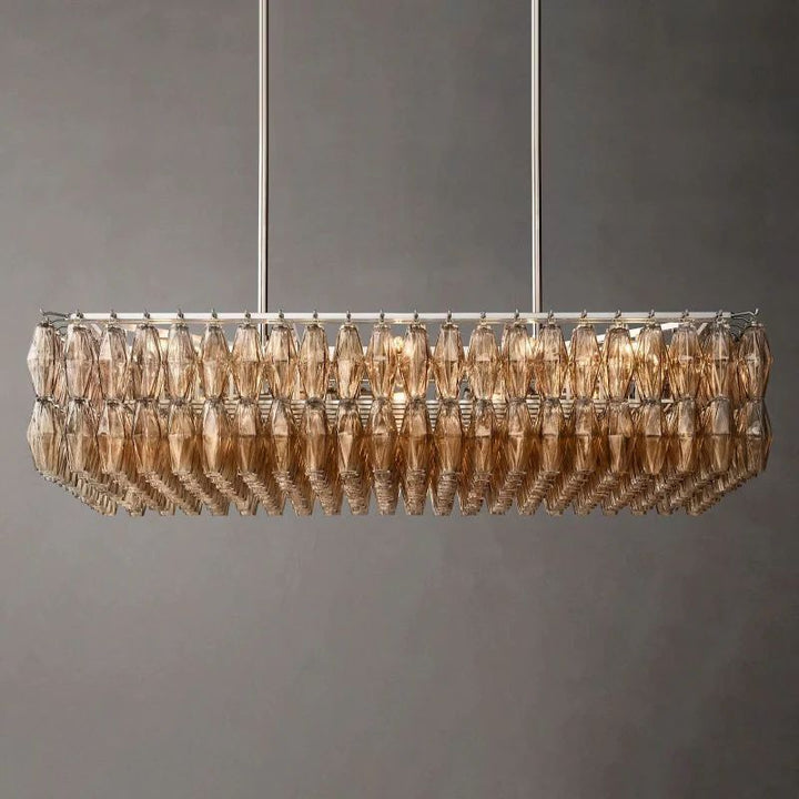 Chiana Glass Rectangular Chandelier 54"