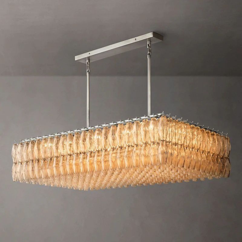 Chiana Glass Rectangular Chandelier 54"