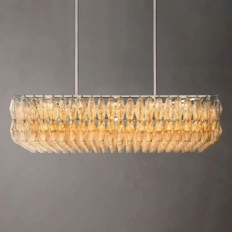 Chiana Glass Rectangular Chandelier 54"