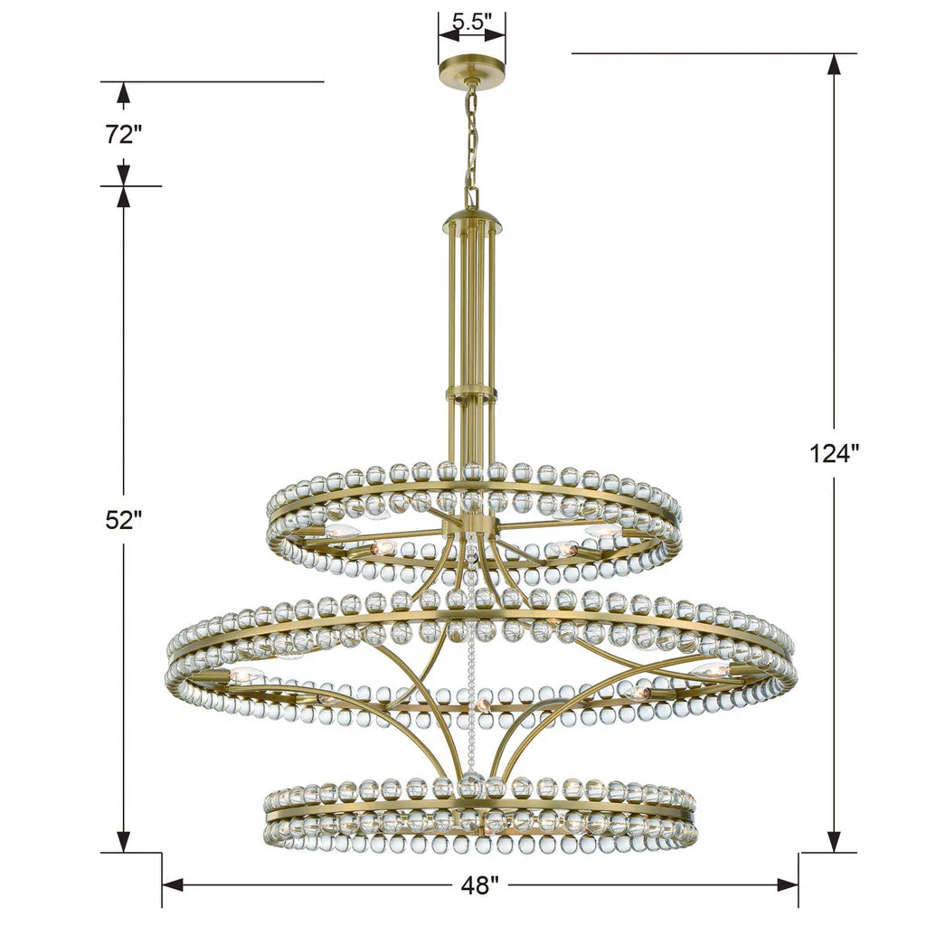 Caven 24 Light 3-Tier Chandelier 48''