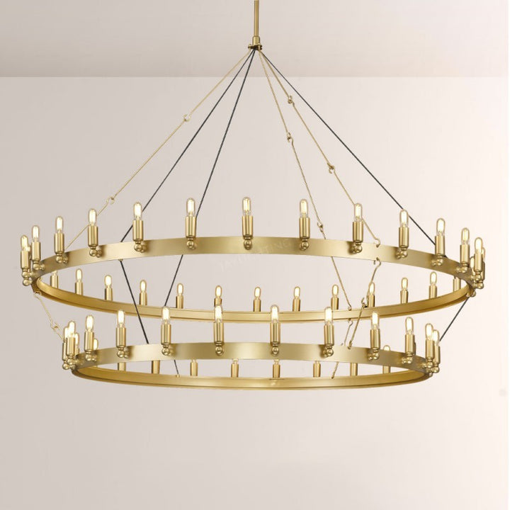 Camilo Vintage Candelabra 2-Tier Round Chandelier 63''D