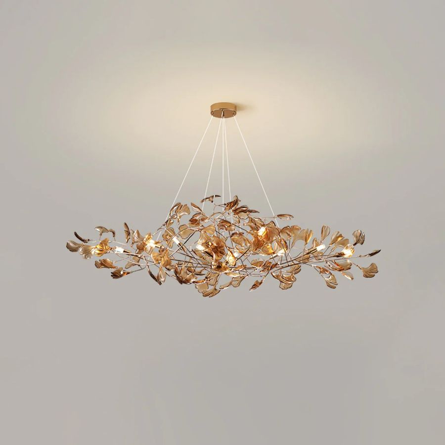 Colorful Glass Ginkgo Leaf Chandelier