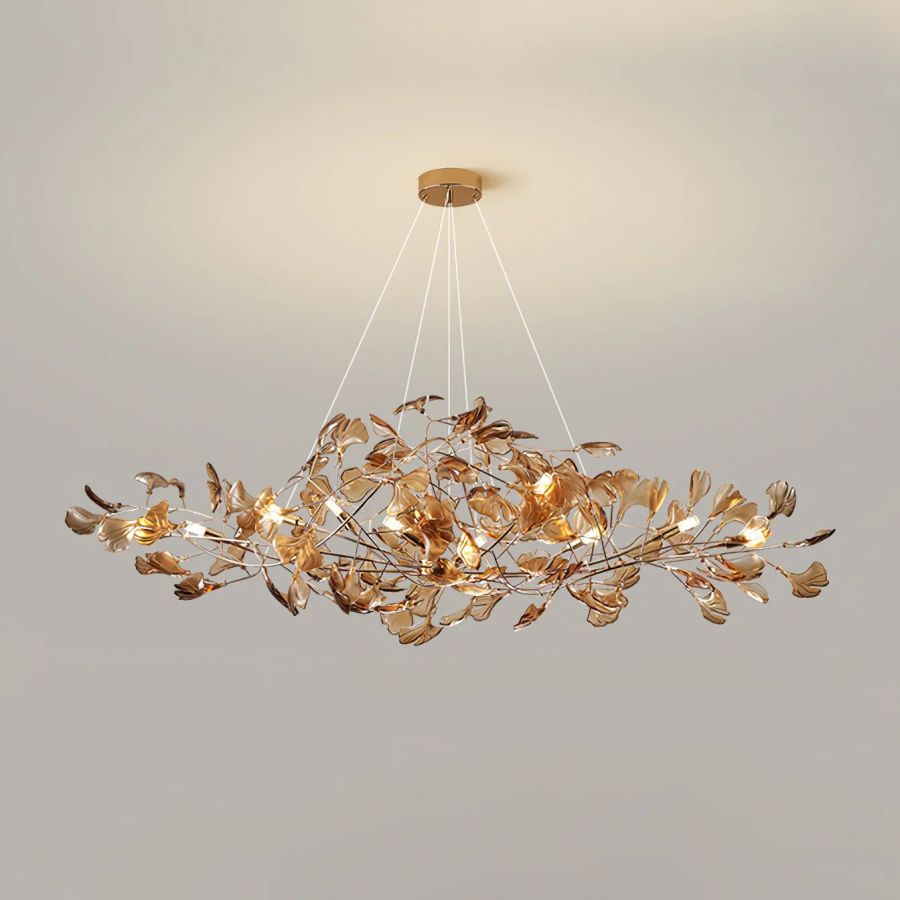 Colorful Glass Ginkgo Leaf Chandelier