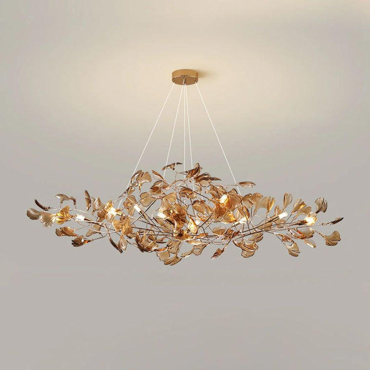 Colorful Glass Ginkgo Leaf Chandelier