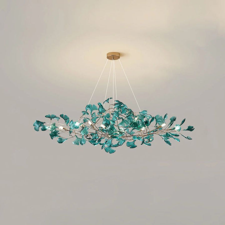 Colorful Glass Ginkgo Leaf Chandelier