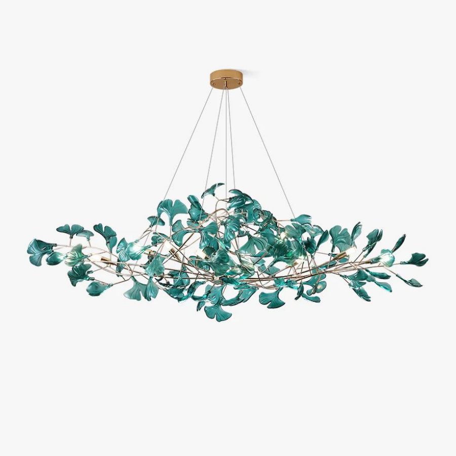 Colorful Glass Ginkgo Leaf Chandelier