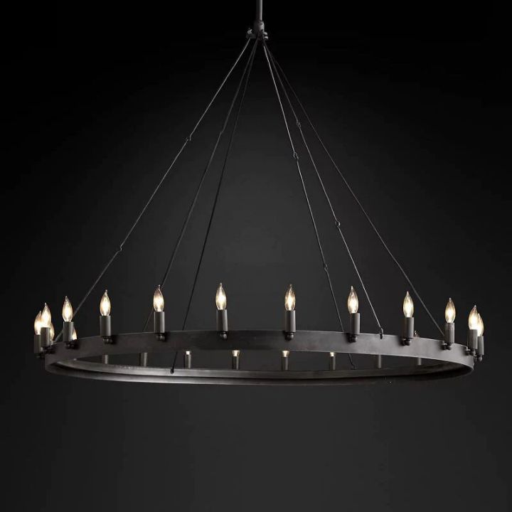 Camilo Vintage Candelabra Round Chandelier 50''D