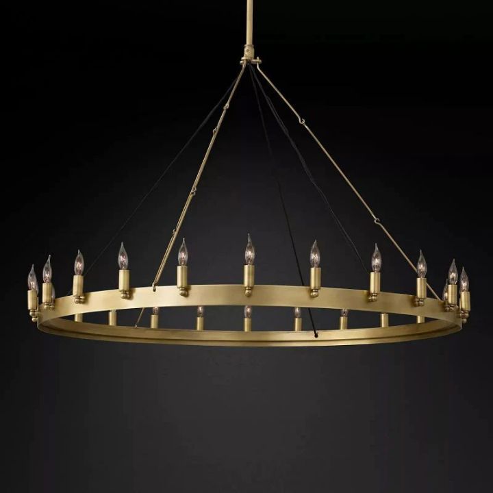 Camilo Vintage Candelabra Round Chandelier 50''D