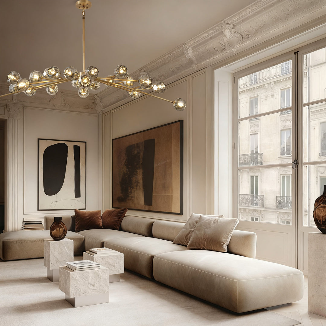 Crepus Glass Round Chandelier 72"