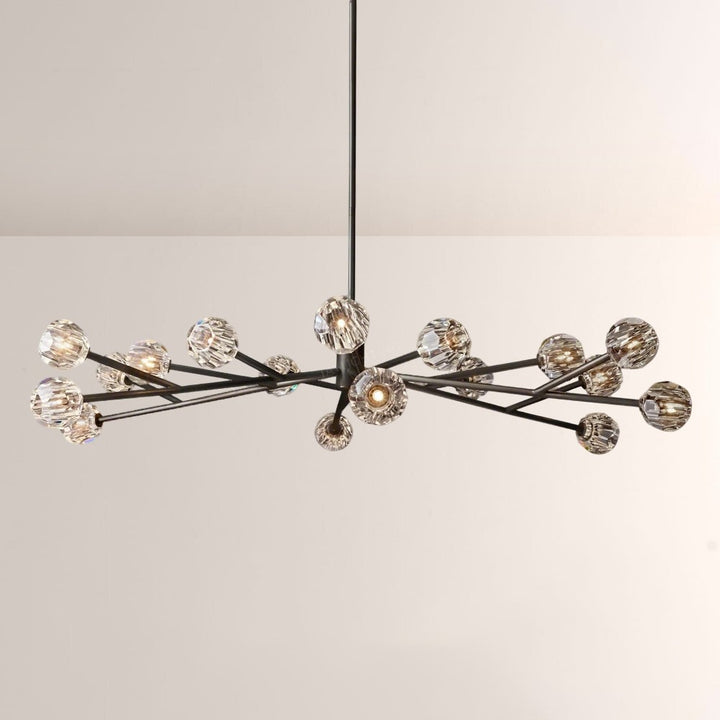 Crepus Glass Oval Chandelier 72"