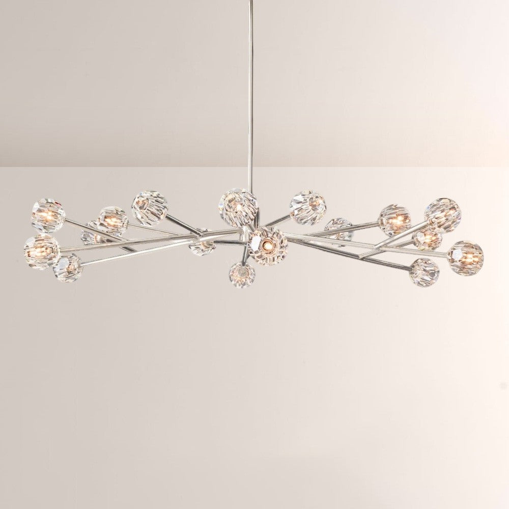 Crepus Glass Oval Chandelier 72"