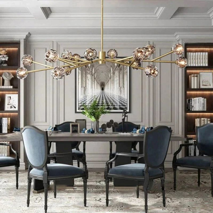 Crepus Glass Oval Chandelier 72"