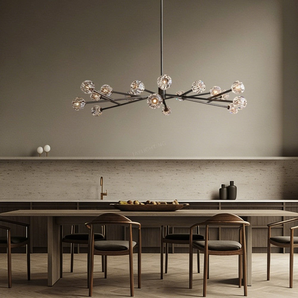 Crepus Glass Oval Chandelier 72"