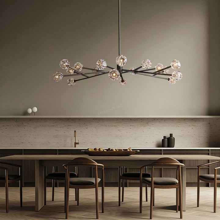 Crepus Glass Oval Chandelier 72"