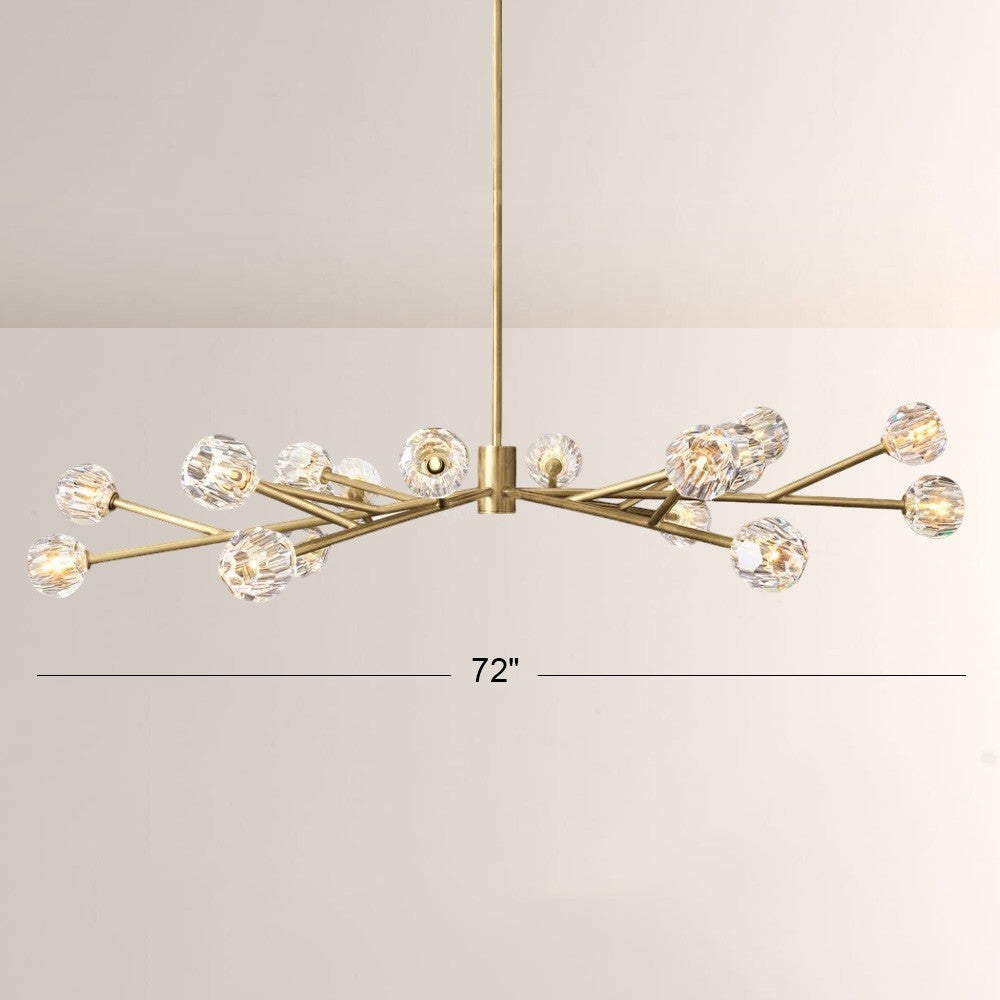 Crepus Glass Oval Chandelier 72"